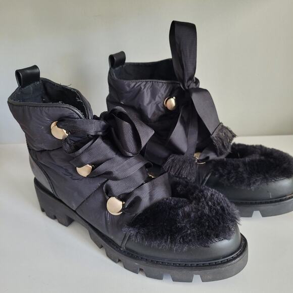 Kelsi Dagger Brooklyn Faux Fur Gamble Lug Sole Winter Boot in Black, Size 10 - Picture 5 of 13